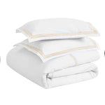 100% Cotton Three-Line Embroidered Duvet Cover Set