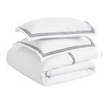 100% Cotton Three-Line Embroidered Duvet Cover Set