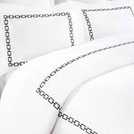 100% Cotton Chain Links Embroidered Duvet Cover Set