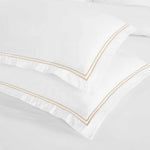 100% Cotton Two-Line Border Embroidered Duvet Cover Set