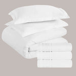 6-Piece Luxury Embroidered Duvet Cover Bed & Bath Bundle