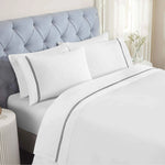Fieldstone 100% Cotton Two-Line Embroidered Sheet Set