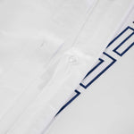 100% Cotton Greek Key Embroidered Duvet Cover Set