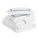 100% Cotton Greek Key Embroidered Duvet Cover Set