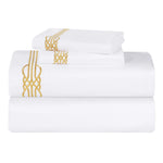 Moonlawn 100% Cotton Gold Embroidered Sheet Set