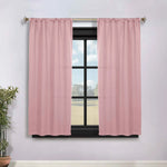 Solid Room Darkening Rod Pocket Blackout Curtain Panels, Set of 2
