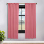 Solid Room Darkening Rod Pocket Blackout Curtain Panels, Set of 2