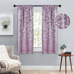 Leaves Room Darkening Washable Blackout Curtain Panels, Set of 2
