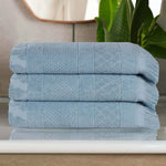 Cotton Geometric Jacquard Absorbent Bath Towel Set of 3