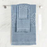 Rolla Cotton Geometric Jacquard Absorbent 3 Piece Towel Set