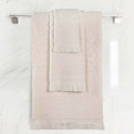 Rolla Cotton Geometric Jacquard Absorbent 3 Piece Towel Set