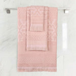 Rolla Cotton Geometric Jacquard Absorbent 3 Piece Towel Set