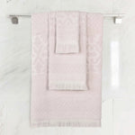 Rolla Cotton Geometric Jacquard Absorbent 3 Piece Towel Set