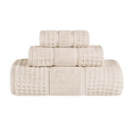 Superior Napa Zero Twist Cotton Waffle Honeycomb 3 Piece Towel Set