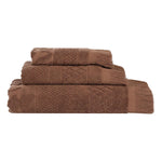 Rolla Cotton Geometric Jacquard Absorbent 3 Piece Towel Set