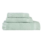 Rolla Cotton Geometric Jacquard Absorbent 3 Piece Towel Set