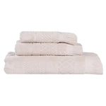 Rolla Cotton Geometric Jacquard Absorbent 3 Piece Towel Set