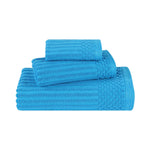 Superior Soho Ribbed Cotton Absorbent 3 Piece Assorted Towel Set
