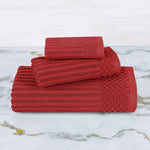Superior Soho Ribbed Cotton Absorbent 3 Piece Assorted Towel Set