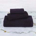 Superior Soho Ribbed Cotton Absorbent 3 Piece Assorted Towel Set