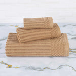 Superior Soho Ribbed Cotton Absorbent 3 Piece Assorted Towel Set