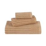 Superior Soho Ribbed Cotton Absorbent 3 Piece Assorted Towel Set