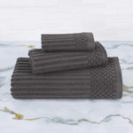 Superior Soho Ribbed Cotton Absorbent 3 Piece Assorted Towel Set