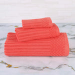 Superior Soho Ribbed Cotton Absorbent 3 Piece Assorted Towel Set