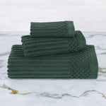 Superior Soho Ribbed Cotton Absorbent 3 Piece Assorted Towel Set