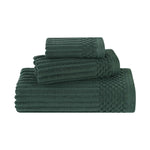 Superior Soho Ribbed Cotton Absorbent 3 Piece Assorted Towel Set