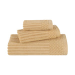 Superior Soho Ribbed Cotton Absorbent 3 Piece Assorted Towel Set