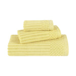 Superior Soho Ribbed Cotton Absorbent 3 Piece Assorted Towel Set
