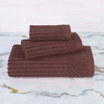 Superior Soho Ribbed Cotton Absorbent 3 Piece Assorted Towel Set