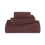 Superior Soho Ribbed Cotton Absorbent 3 Piece Assorted Towel Set