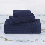 Superior Soho Ribbed Cotton Absorbent 3 Piece Assorted Towel Set