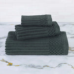 Superior Soho Ribbed Cotton Absorbent 3 Piece Assorted Towel Set