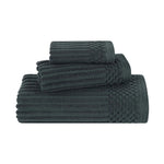 Superior Soho Ribbed Cotton Absorbent 3 Piece Assorted Towel Set