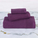 Superior Soho Ribbed Cotton Absorbent 3 Piece Assorted Towel Set