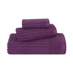 Superior Soho Ribbed Cotton Absorbent 3 Piece Assorted Towel Set