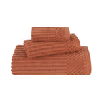 Superior Soho Ribbed Cotton Absorbent 3 Piece Assorted Towel Set