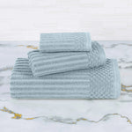 Superior Soho Ribbed Cotton Absorbent 3 Piece Assorted Towel Set