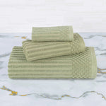 Superior Soho Ribbed Cotton Absorbent 3 Piece Assorted Towel Set