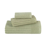 Superior Soho Ribbed Cotton Absorbent 3 Piece Assorted Towel Set