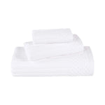 Superior Soho Ribbed Cotton Absorbent 3 Piece Assorted Towel Set