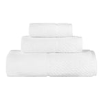 Lodi Cotton 3-Piece Bathroom Towel Set – Absorbent Mid-Weight Solids & Patterns