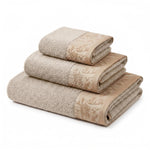 Wisteria Floral Jacquard 3-Piece Cotton Towel Set – Medium Weight Bathroom Towels