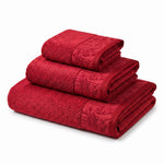 Wisteria Floral Jacquard 3-Piece Cotton Towel Set – Medium Weight Bathroom Towels