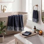 Wisteria Floral Jacquard 3-Piece Cotton Towel Set – Medium Weight Bathroom Towels