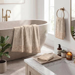 Wisteria Floral Jacquard 3-Piece Cotton Towel Set – Medium Weight Bathroom Towels