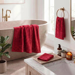 Wisteria Floral Jacquard 3-Piece Cotton Towel Set – Medium Weight Bathroom Towels